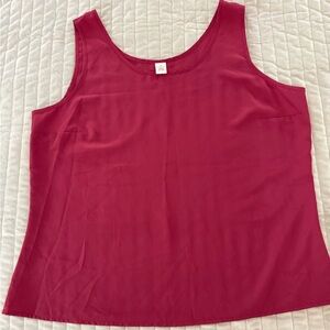 Women’s Sleeveless Tank Top Wine/Berry Solid – Size 14